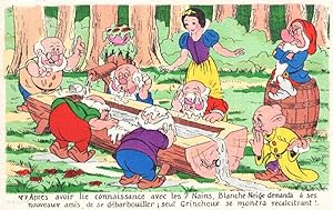 Snow White & The Seven Dwarfs Vintage French Walt Disney Postcard