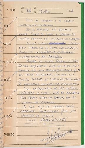 Curso de Paracaidismo (24 de junio al 14 de julio) 1974. [Parachute Course. June 24 to 14 July 19...