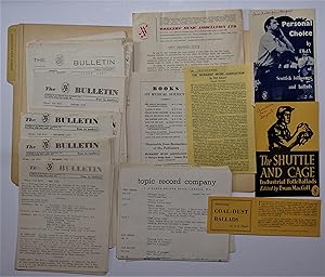 The WMA Bulletin, 1955 - 1959, 49 Issues, Plus 14 Pieces of Related WMA and Topic Records Ephemera