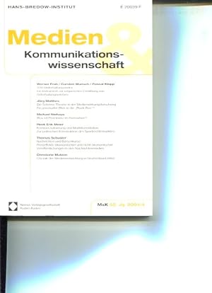 Medien & Kommunikationswissenschaft. M&K 52. Jahrgang, 2004/4. Hans-Bredow-Institut