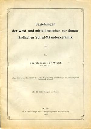 Beziehungen der west- und mitteldeutschen zur donauländischen Spiral-Mäanderkeramik.