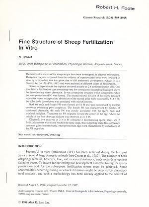 Fine Structure of Sheep Fertilization in Vitro by N. Crozet
