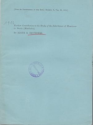 Further Contribution to the Study of Inheritance of Hoariness in Stocks (Mattholia) by Edith R. S...