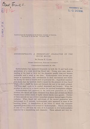 Hydrocephalus, A hereditary Character in the House Mouse by Clark, Frank H.