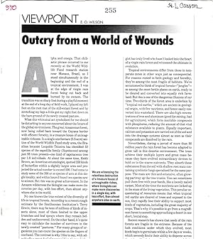 Outcry from a Wold of Wounds by E. O. Wilson