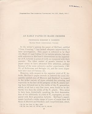 An Early paper on Maize Crosses by Herbert F. Roberts