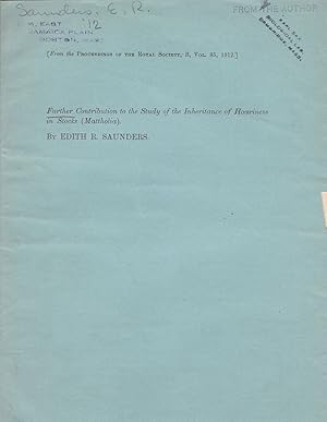 Further Contribution to the Study of Inheritance of Hoariness in Stocks (Mattholia) by Edith R. S...