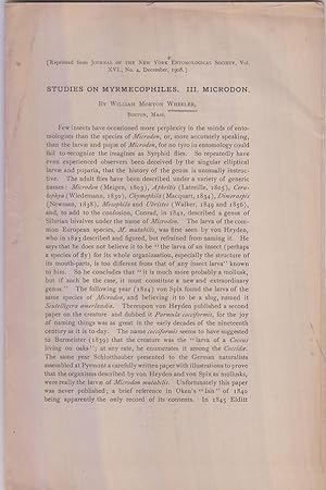 Studies on Myrmecophiles. III. Microdon by Wheeler, William Morton