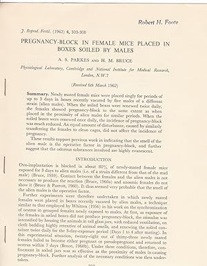 Pregnancy-Block in Female Mice Placed in Boxes Soiled by Males by A. S. Parkes and H. M. Bruce