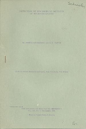 22 offprints by Joshua Lederberg mostly with Franz Schrader signature of ownership by Lederberg, ...