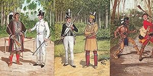 Dragoons 4th 2nd Regiment of US Infantry American Indian War 3x Uniform Postcard s