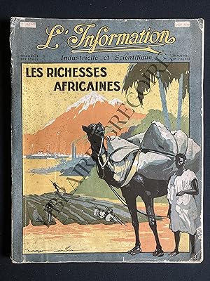 L'INFORMATION INDUSTRIELLE ET SCIENTIFIQUE-JUIN 1928-LES RICHESSES AFRICAINES