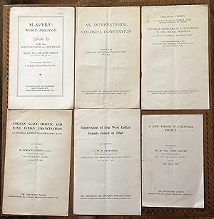 ANTI-SLAVERY AND ABORIGINES' PROTECTION SOCIETY, Various supplemental publications. 1932-1952. (S...
