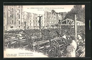 Carte postale Chiry-Ourscamp, L`Usine de filature et de tissage détruité., 1. Weltkrieg