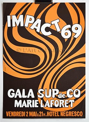 IMPACT 69. Affiche spectacle originale, 60's Vintage Poster.