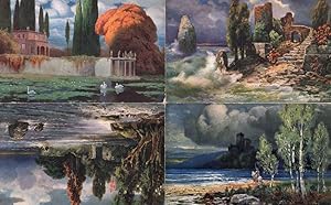 German Marke Egemes Art Castle Bratislava 6x Painting Postcard s