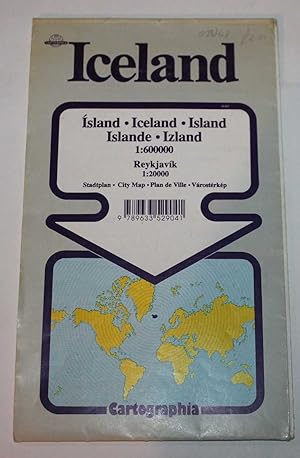 Iceland (Island) 1:600,000 map (also Reykjavik city map at 1:20,000)