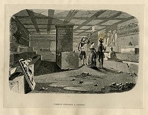 Antique Print-HISTORY-TARQUINIA-ETRUSCAN-TOMB-CORNETO-ITALY-Breton-1843