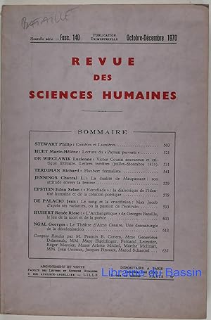 Revue des Sciences humaines Fasc. 140
