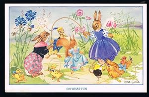 Oh What Fun Rabbits & Squirrels Postcard