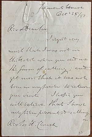 Holograph letter from Edward Feild Bishop of Newfoundland