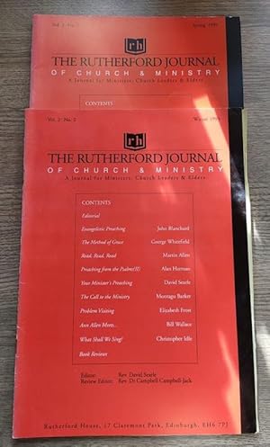 The Rutherford Journal of Church & Ministry: Volume 2:1 & 2 (set of 2 Issues for 1995)