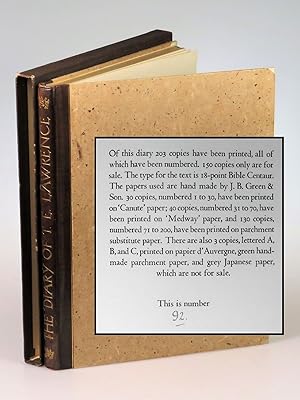 The Diary of T. E. Lawrence, copy #92 of the extraordinary limited edition "The Diary kept by T. ...