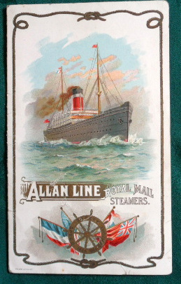 Allan Line "RMS Australasian", 1901 Montreal to Liverpool 1st Class Passenger List. Captain John ...