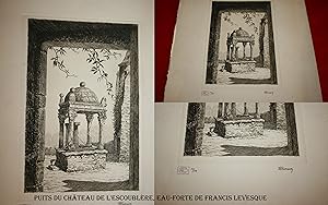 Puits du Château de L'Escoublère, près de Daon (Mayenne) - Eau-forte Originale Numérotée et Signé...