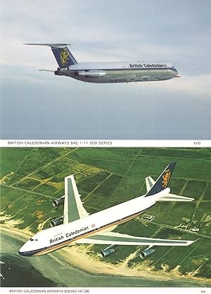 British Caledonian Airways Boeing 247-200 1-11 2x Plane Postcard s