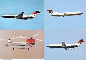 British Airways BV234 Helicopter VC10 Trident 3 BAC 1-11 Postcard s