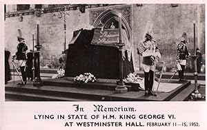 In Memorium King George VI Vintage Westminster Hall PB Postcard