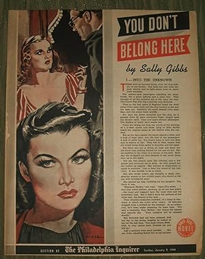 You Don't Belong Here Philadelphia Inquirer Gold Seal Novel Jan 9, 1944