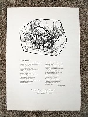 ADRIENNE RICH BROADSIDE POEM "THE TREES" 1 of 75 LOWELL HOUSE PRINTERS The College Yard, Cambridg...