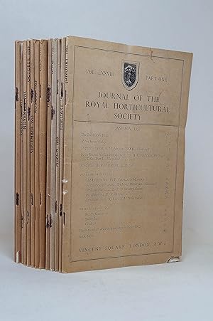 Journal of the Royal Horticultural Society Vol. LXXVIII Part One to Twelve 1953 plus Extracts fro...