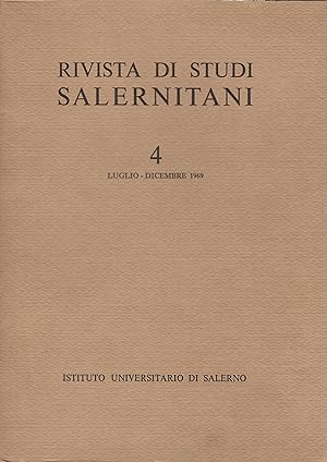RIVISTA STUDI SALERNITANI 4 - LUGLIO-DICEMBRE 1969