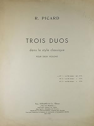 Trois Duos dans le style classique, poue deux violons (2 Violins)