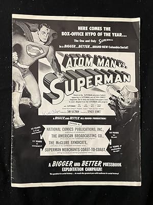 Atom Man Vs Superman reproduction Pressbook - SIGNED BY KIRK ALYN