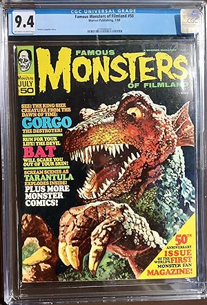 FAMOUS MONSTERS of FILMLAND No. 50 (July 1968) CGC Graded 9.4 (NM)