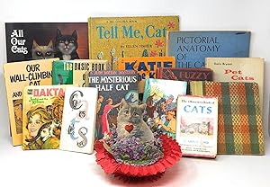 Collection of 15 Vintage Cat Related Books and Ephemera