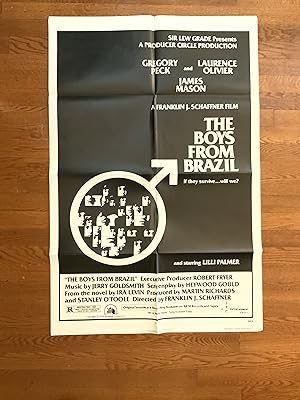 The Boys From Brazil Style B One Sheet 1978 Gregory Peck, Laurence Olivier