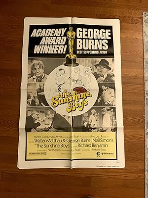 The Sunshine Boys One Sheet 1975 Walter Matthau, George Burns