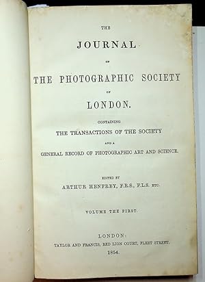 Journal of the Photographic Society of London, Volumes I and II