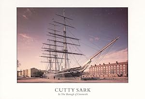 Cutty Sark Ship Signed Colour Painting Print Advertising Postcard