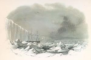 Peacock Ship Hits Iceberg Antarctica USA Disaster Painting Postcard