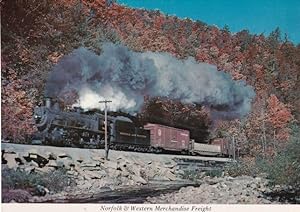 Norfolk & Western Merchandise Freight Train 382 Virginia River Postcard
