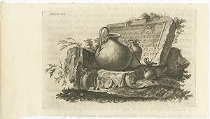 Antique Print of a Tomb and Antiquities (p.172) by Morelli (c.1770)