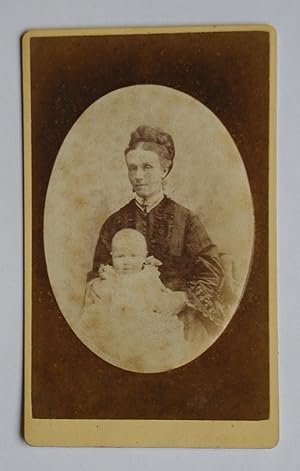 Carte De Visite Photograph. A Portrait of a Mother & Child.