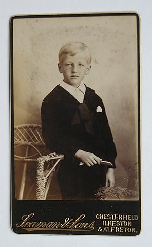 Carte De Visite Photograph. A Studio Portrait of a Young Boy.