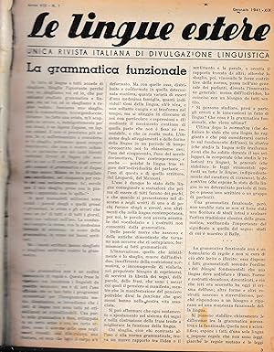 Le lingue estere. Anno VIII - 1941. Unica rivista italiana di divulgazione linguistica. 12 numeri...